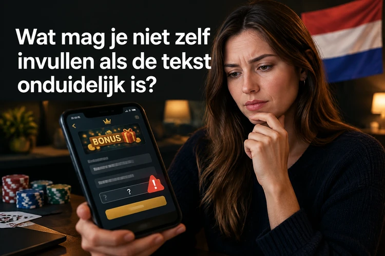 Wat mag je niet zelf invullen als de tekst onduidelijk is?